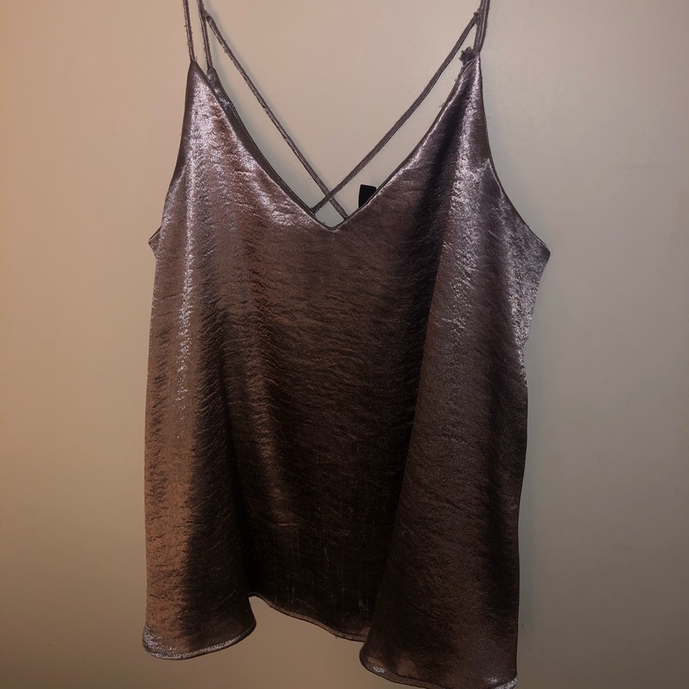 Silver spaghetti strap shirt